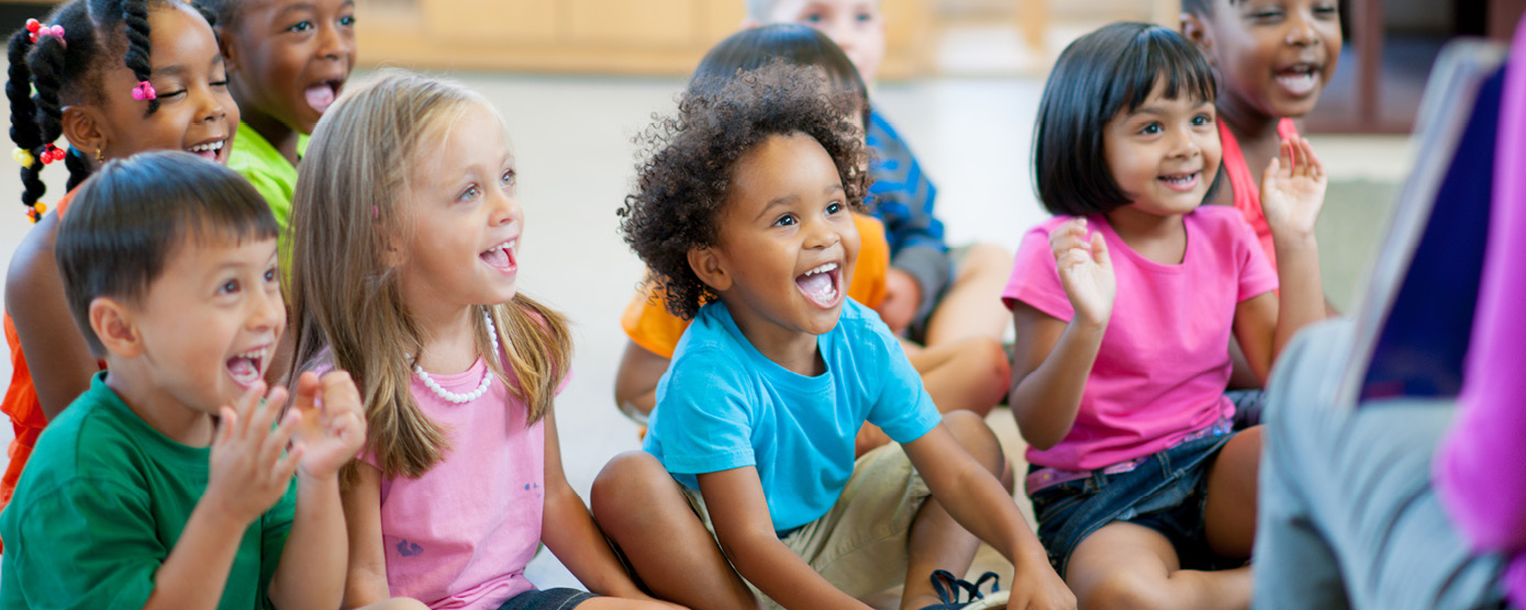 group of happy preschool kids